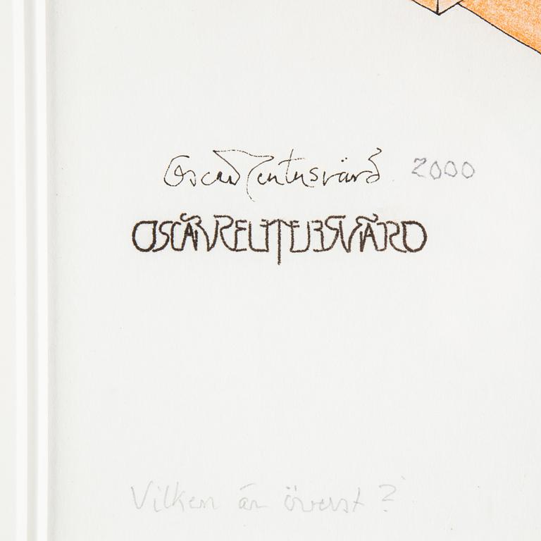 Oscar Reutersvärd, blandteknik på papper, 2 st, signerade.