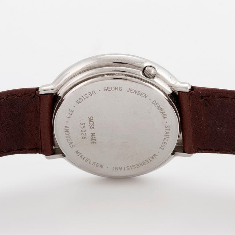 GEORG JENSEN, designad av Andreas Mikkelsen, armbandsur, 34 mm,