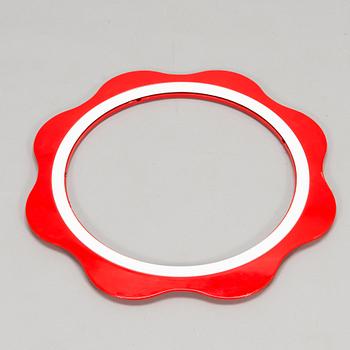 An interior set in red plastic from the 1970s, 7 parts.