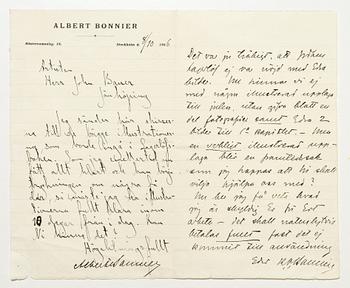 John Bauer, Tre brev mellan John Bauer och Bonniers om illustrationerna till Nils Holgersson.