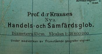 JORDGLOB, Dr Krauses Handels- och Samfärdsglob, 1900-talets första hälft.