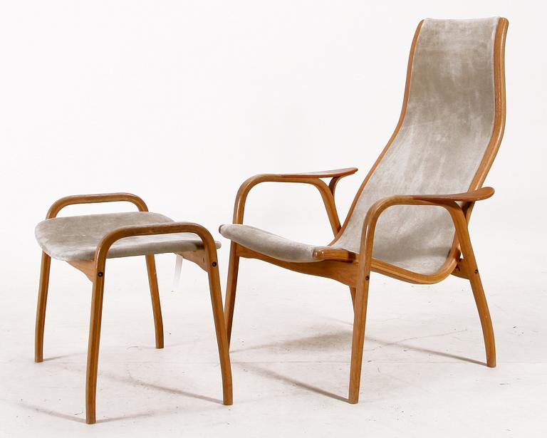 FÅTÖLJ MED FOTPALL, "Lamino", Yngve Ekström, Swedese, 1963.