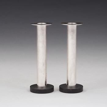 Bo Klevert, A pair of Bo Klevert sterling candlesticks, Stockholm 2005.