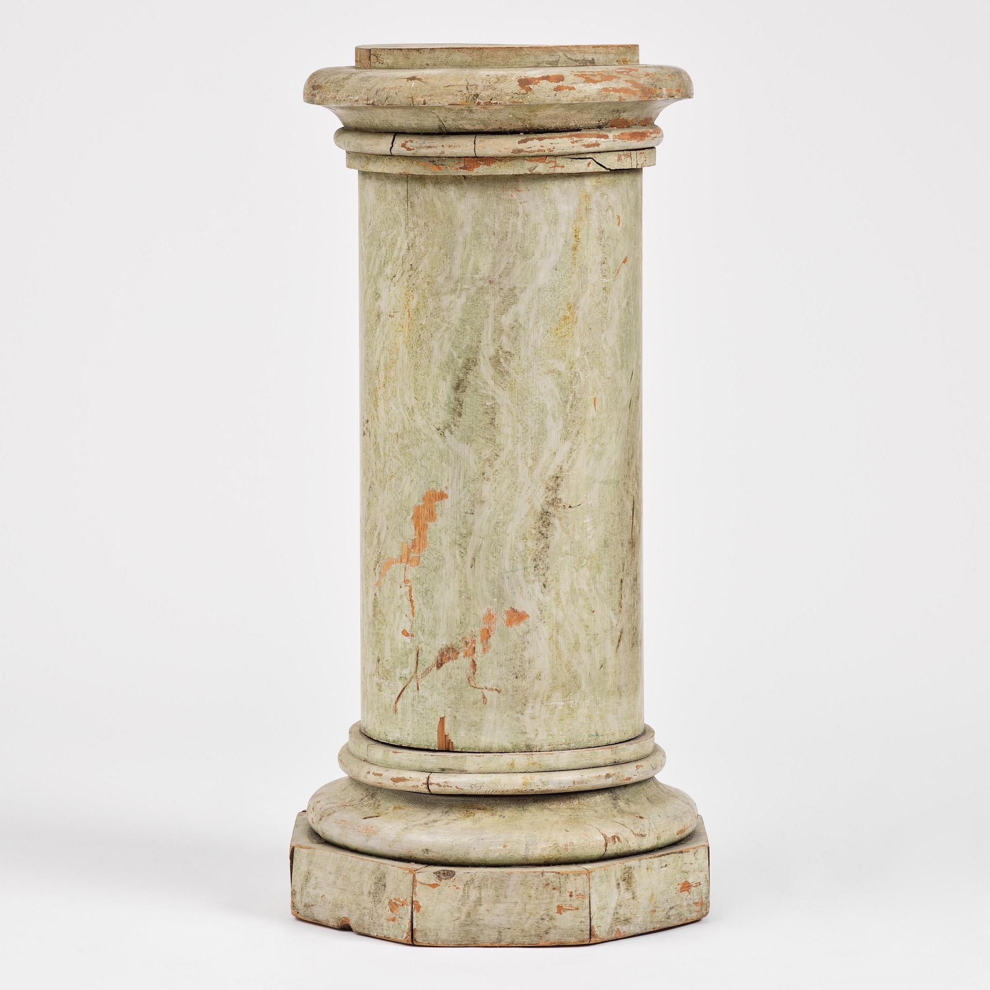 A Swedish Empire marbled column, first part 19th century.