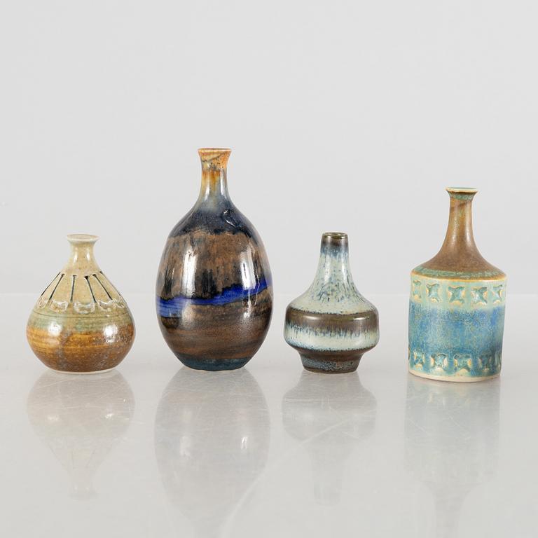 Five miniature vases and four bowls, including Carl Harry Stålhane, Rörstrand and Wilhelm Kåge, Gustavsberg Studio.