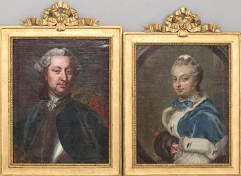 OKÄND KONSTNÄR 1700-TAL , 2 pcs oil on canvas.