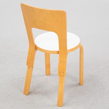 Alvar Aalto, stolar, 4 st, modell 66, Artek, Finland, 1900-talets slut.