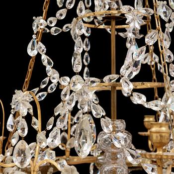 A Gustavian late 18th century six-light chandelier.