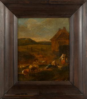 Unknown artist, 18th century, dutch school, oil on canvas laid on board.