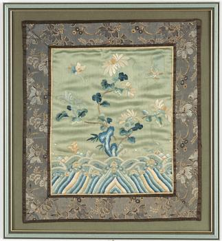 A silk embroidery, China, Qing dynasty, 19th century.