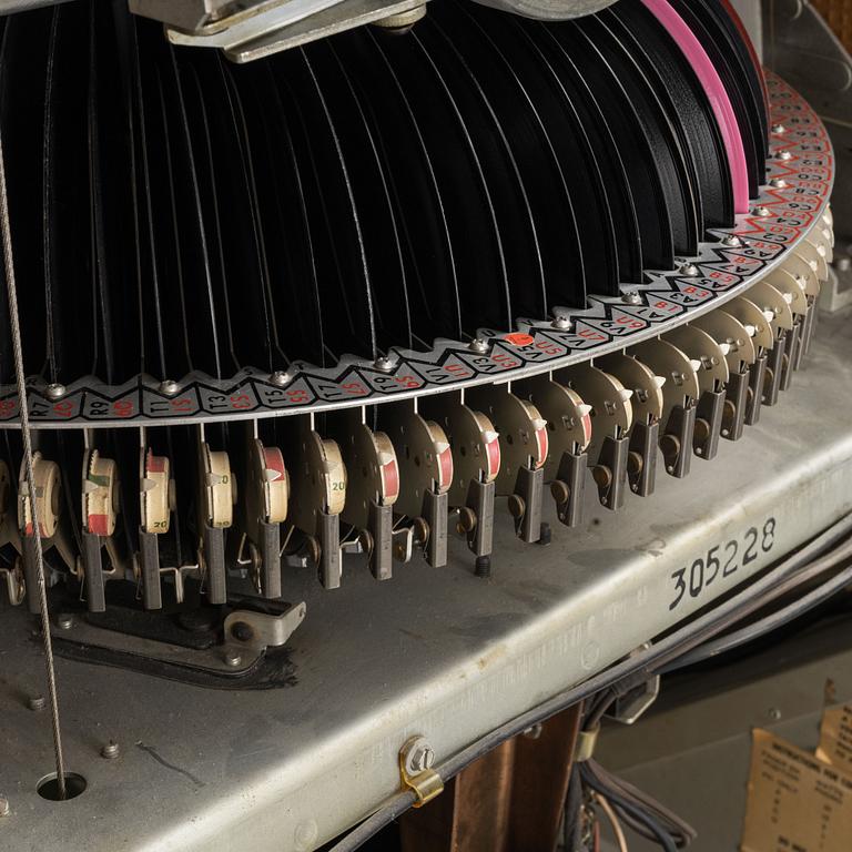 Jukebox, Wurlitzer modell 2100,  Rudolph Wurlitzer Company, North Tonawanda, New York, USA, 1957.