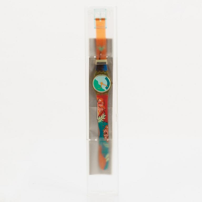 Swatch, Papaya Swing, wristwatch, 25 mm.