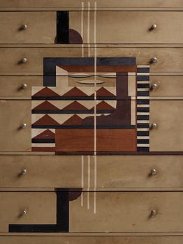 Ingegerd Torhamn, a modernist painted and decorated chest of drawers, Sweden ca 1930.