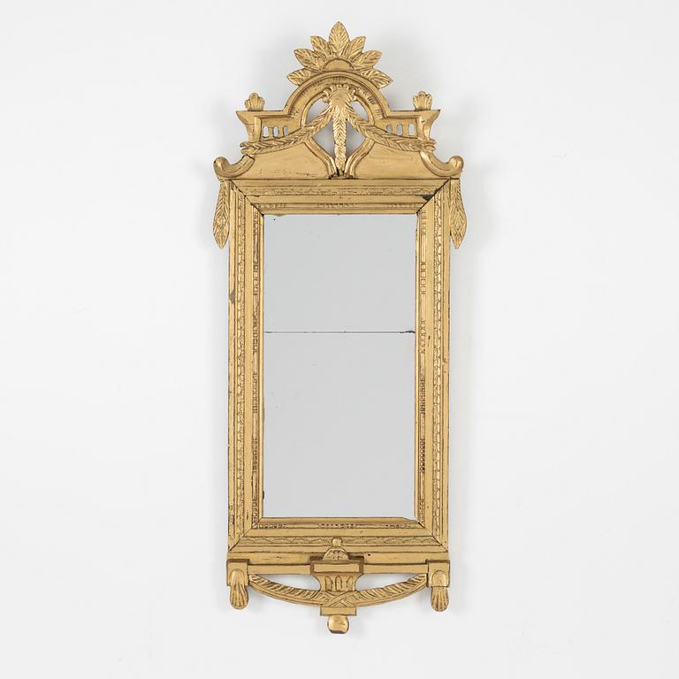 A Gustavian style mirror, late 19th Century.
