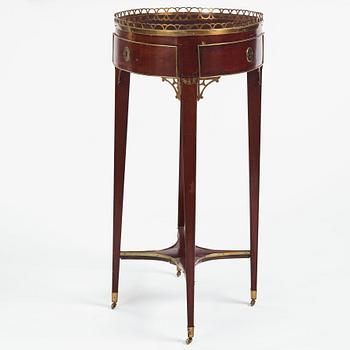 A Gustavian mahogany table, by C D Fick (1776-1806).