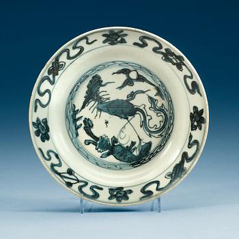 1666. A blue and white dish, Ming dynasty, Wanli (1572-1620).