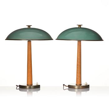 212. Erik Tidstrand, a pair of table lamps, model "29595", Nordiska Kompaniet, 1930s.