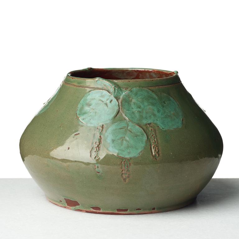 Hilma Persson-Hjelm, an Art Nouveau glazed earthenware bowl, Rackstad, Värmland Sweden early 20th Century.