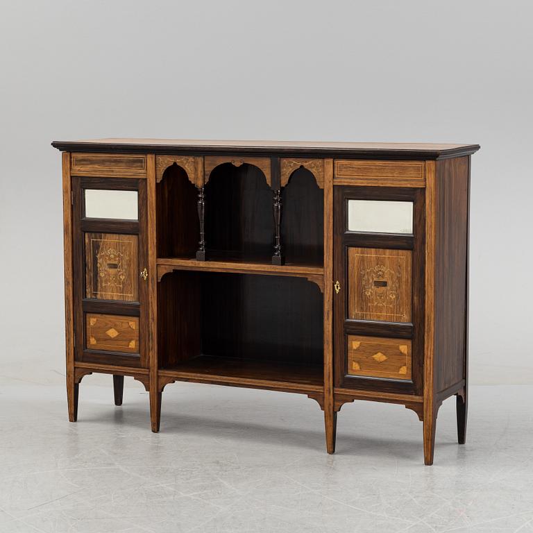 A rosewood veneered sideboard by James Shoolbred & Co, London, circa 1900.