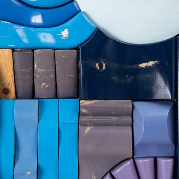 Bertil Vallien, unik relief, Träverkstaden, Boda Glasbruk, 1960-tal.