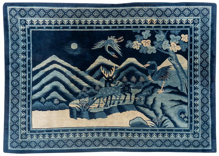 Matta, semiantik Baotou, Kina, figural, ca 260,5 x 184,5 cm.