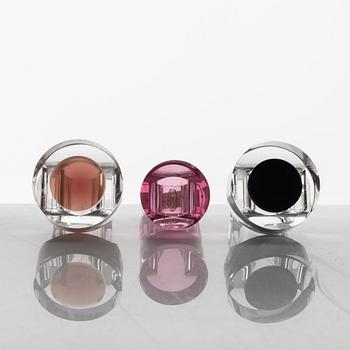 Siv Lagerström, three acrylic plastic rings, 1970s.