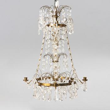 A Gustavian style chandelier, Sweden, first half of the 20th century.