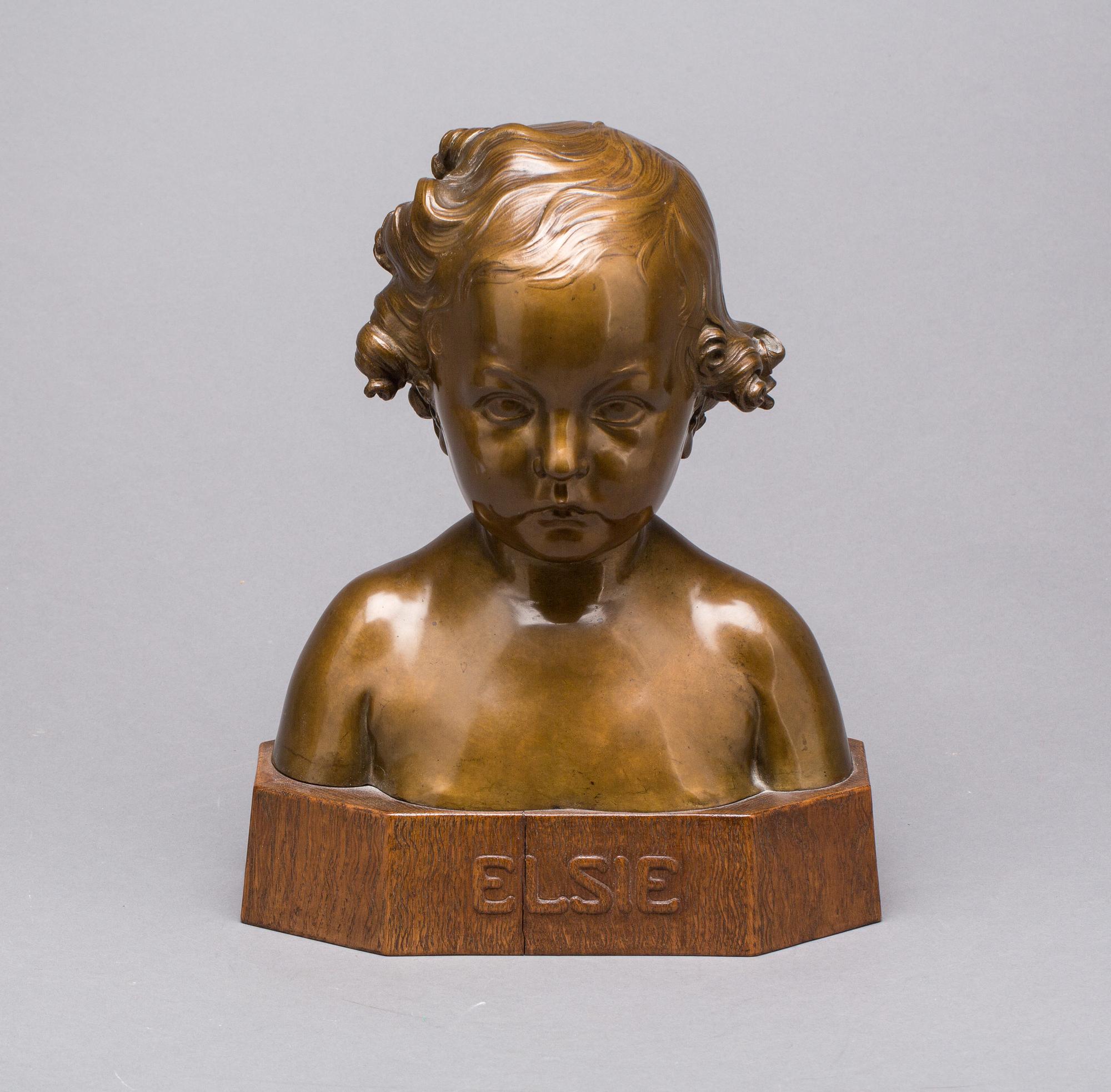 ALFRED OHLSON, brons, signerad AO och Herman Bergman Fud.