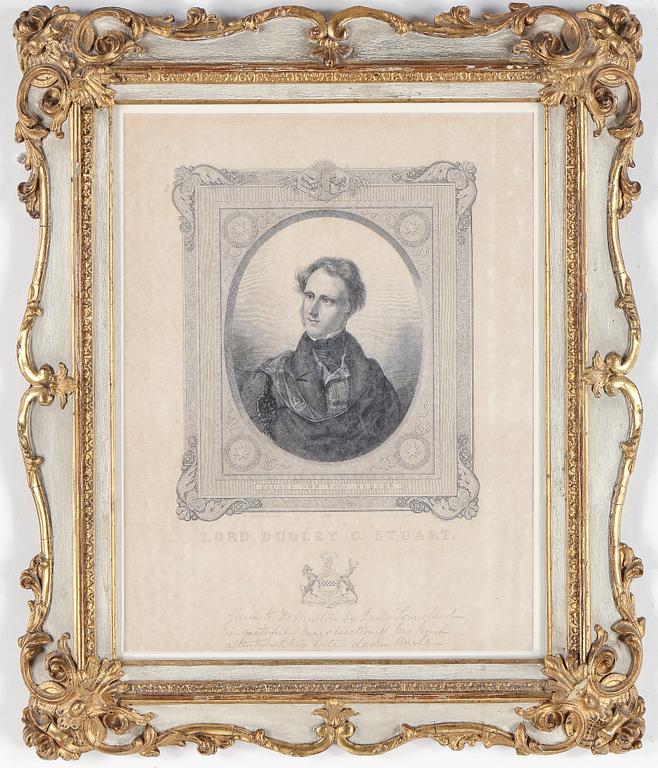 GRAVYR, 1800-talets första hälft. Ram i nyrokoko.