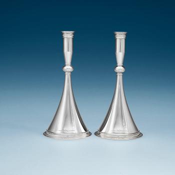 776. A pair of Wiwen Nilsson 'Byzantine' sterling candlesticks, Lund 1965.