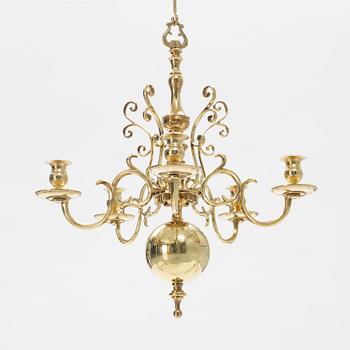 A Baroque style chandelier, model no 205, Skultuna, 1987.