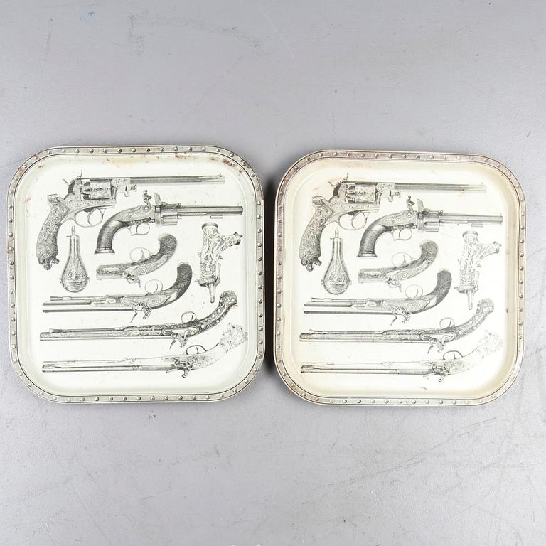 BRICKOR, 2 st, plåt, Piero Fornasetti, Italien 1900-talets mitt.