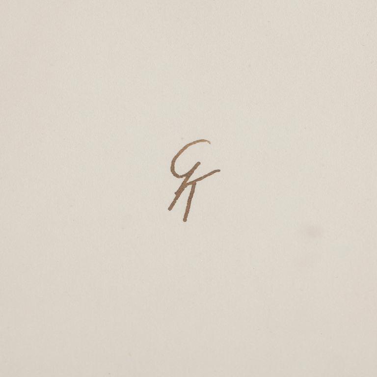 GRETA KNUTSON-TZARA, blandteknik. Monogramsignerad.