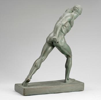 SKULPTUR, bronserad gips, "Den Borghesiske kämpen", 1900-tal.