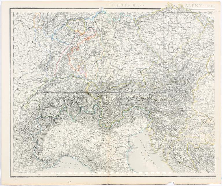 PARTI KARTOR, 7 st, bla världsdelarna och del av Nordamerika, Stein 1870-tal.