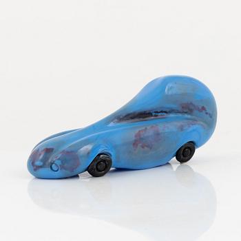 Olle Brozén, a signed glass car sculpture, Kosta Boda, limited edition.