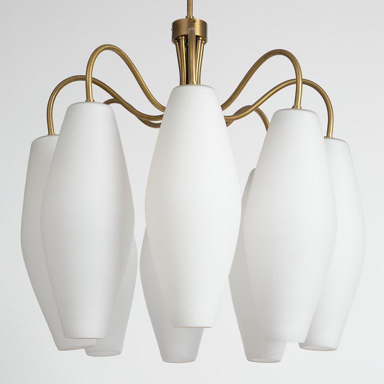 Harald Notini, eller Uno Westerberg, taklampa, Arvid Böhlmarks Lampfabrik, Stockholm, 1950-tal.