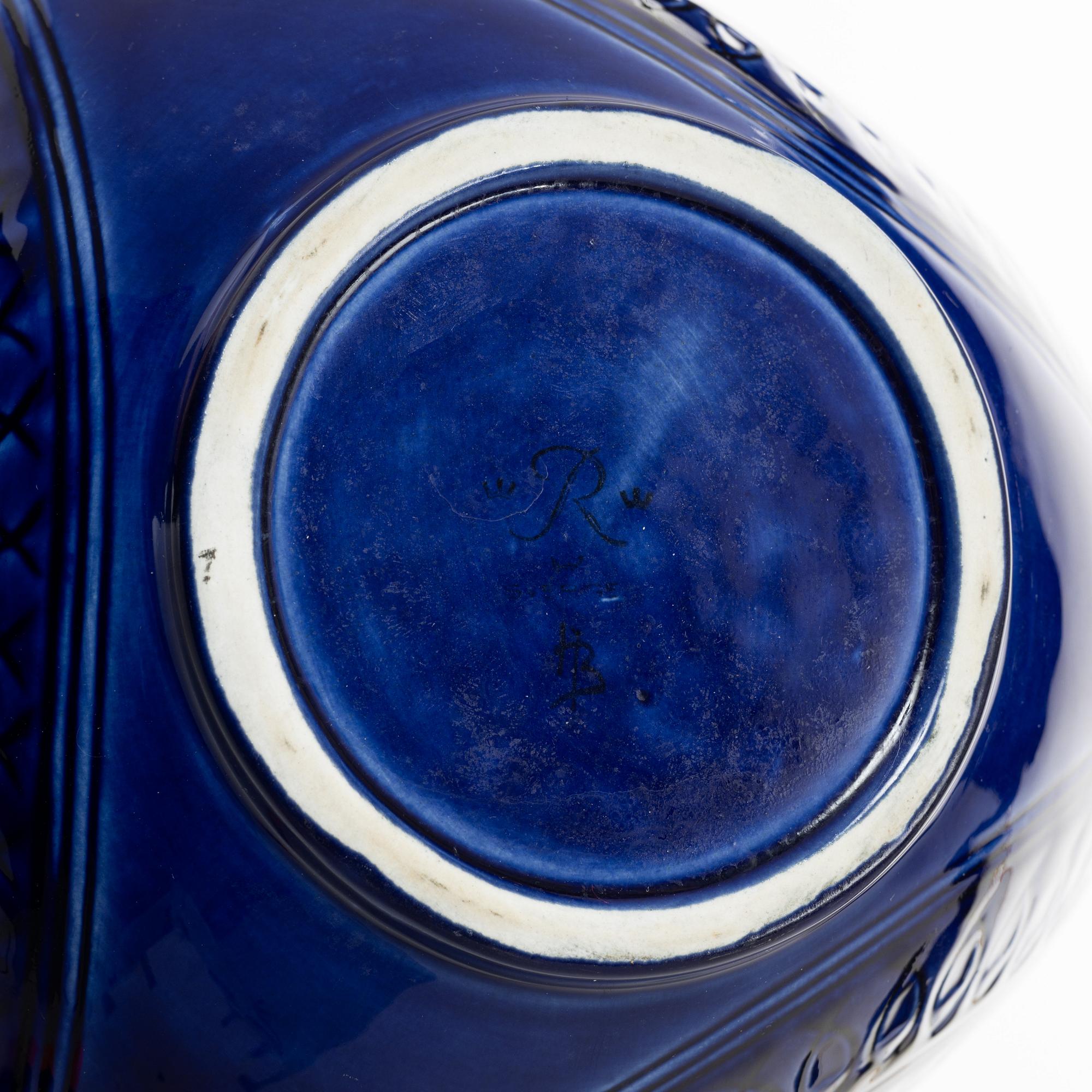 Hertha Bengtson, a stoneware bowl and twelve plates, Rörstrand, Sweden.