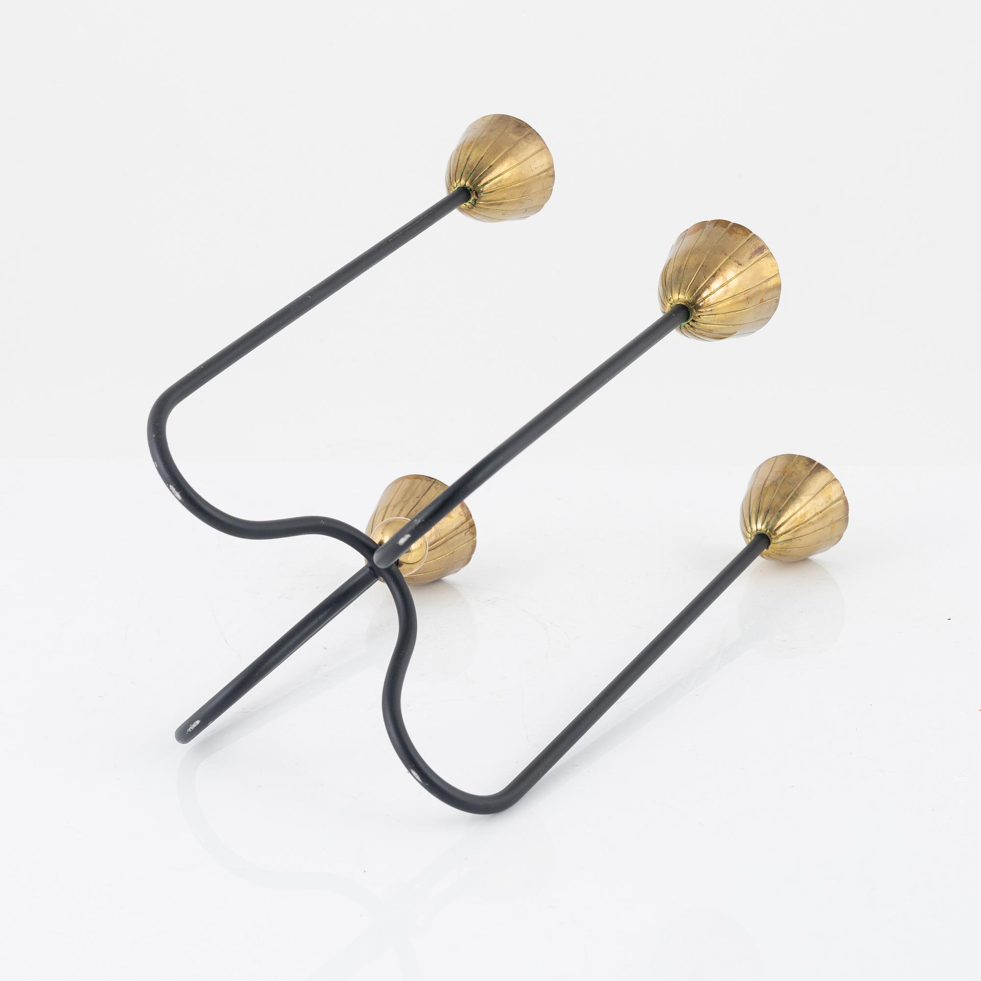 Gunnar Ander, candelabra, Ystad Metall, Sweden, mid-20th century.