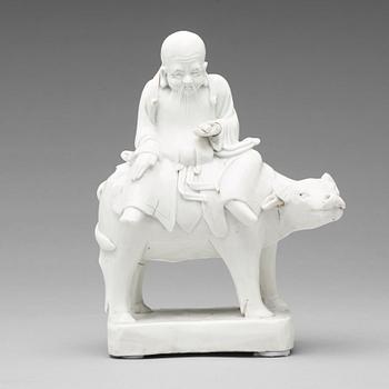 594. A blanc de chine figure of Laozhi, Qing dynasty, 18th Century.