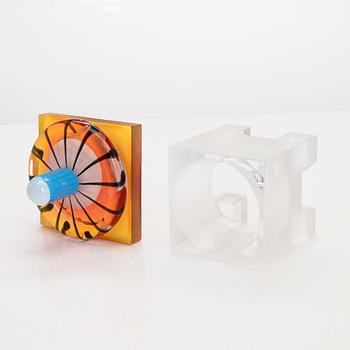 Markku Salo, glasskulptur, "Drottningens juveler", signerad Markku Salo, Nuutajärvi.2008.