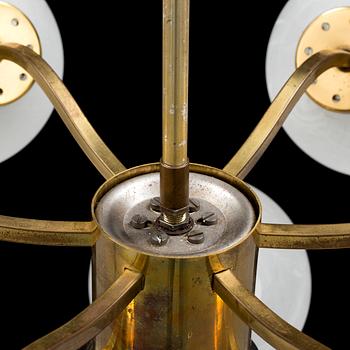 A second half of the 20th century brass ceiling lamp.