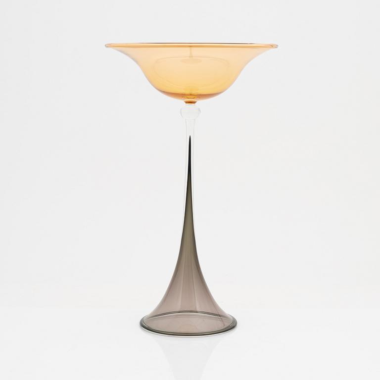 Wilke Adolfsson, a glass goblet, Sweden, dated -84.