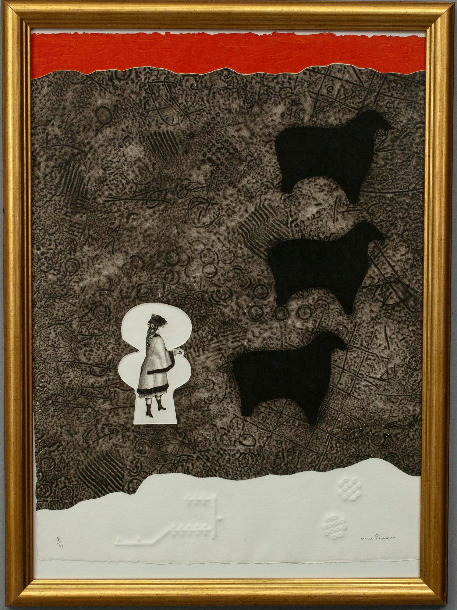 MAX PAPART, carborundum etsning numr. 2/99 och sign.