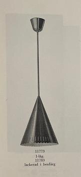 Harald Notini, a ceiling lamp model 11773, Arvid Böhlmarks Lampfabrik, Stockholm, 1940s–50s.