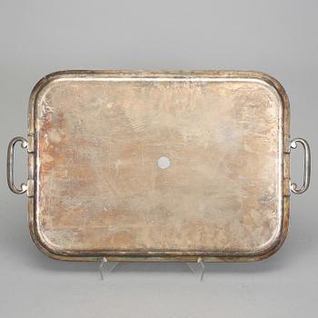 UPPLÄGGNINGSFAT, 2 st, nysilver, GAB respektive CG Hallberg, 1900-tal.