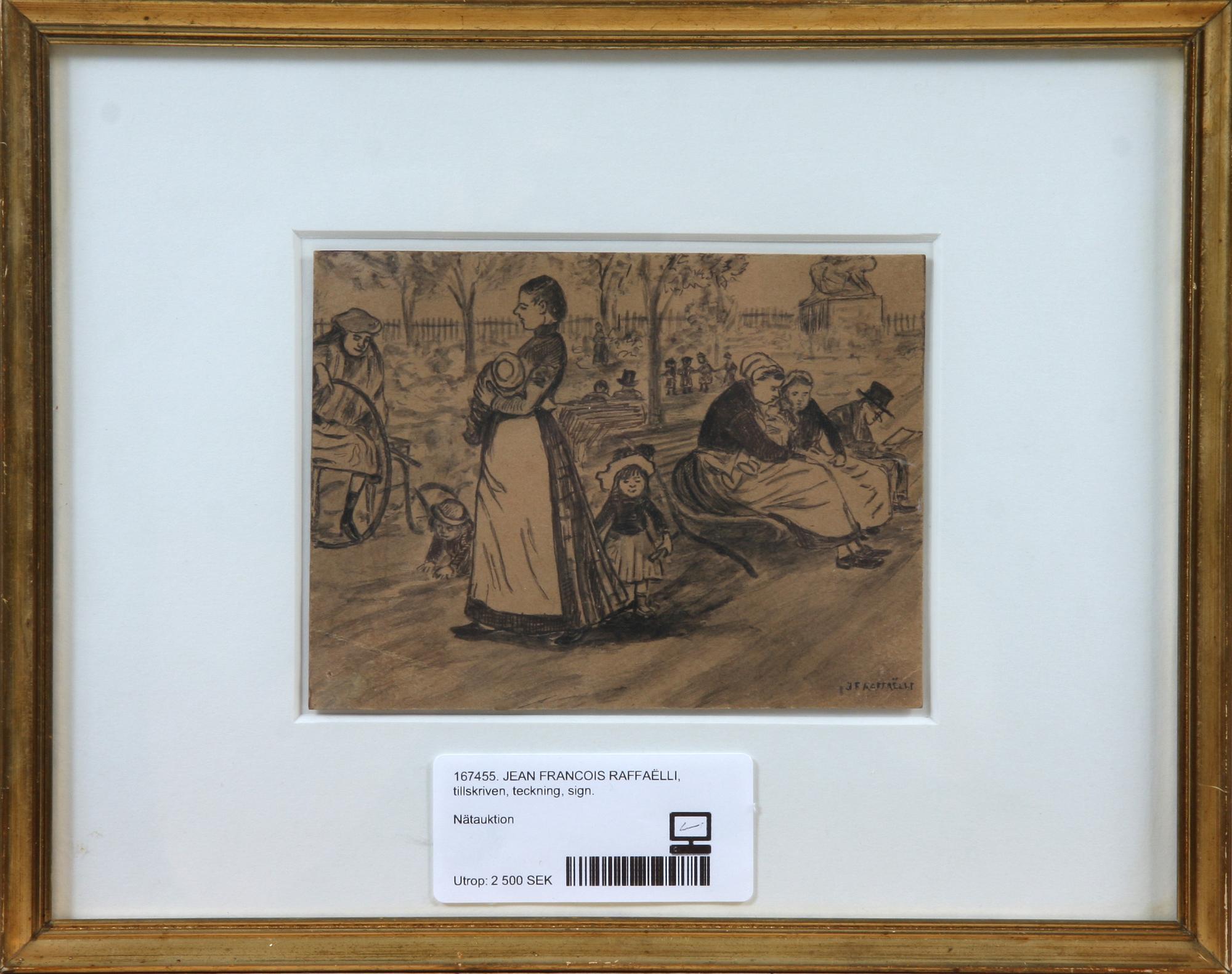 JEAN FRANCOIS RAFFAËLLI, tillskriven, teckning, sign.