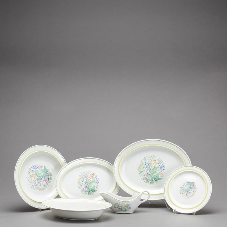 STIG LINDBERG, servis, 39 delar, "Frösö", Gustavsberg flintporslin, 1950-tal.