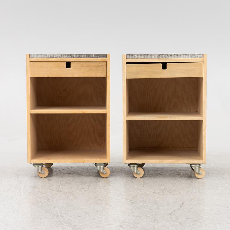 Kerstin Olby, bedside tables, a pair, "Klaq", Olby Design.