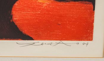 ZAO WOU-KI, färgetsning, signerad Epreuve d'Artiste och daterad -74.